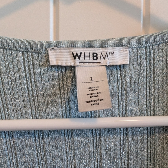 White House Black Market V-Neck Ribbed Sweater - Light Green - Picture 3 of 5